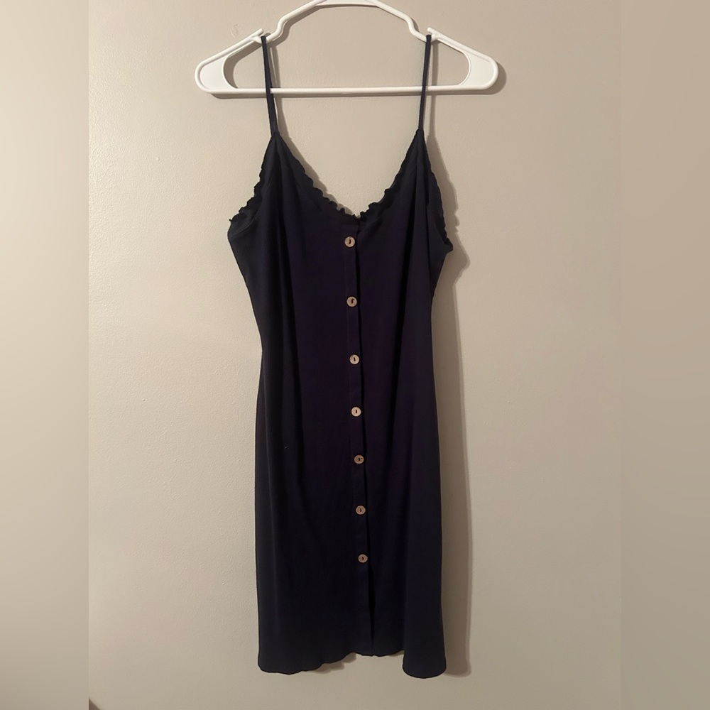 Navy Blue Button-Down Dress